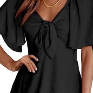 Dokotoo women’s Black Flowy front- tie Bow Dress size XL